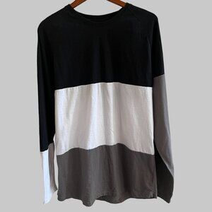 Mens 2XL Multicolor Black White Gray Pullover Sweater Long‎ Sleeve Crew Neck